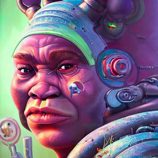 Prompt: lofi biopunk portrait of shrek the doom slayer, pixar style, by tristan eaton stanley artgerm and tom bagshaw.