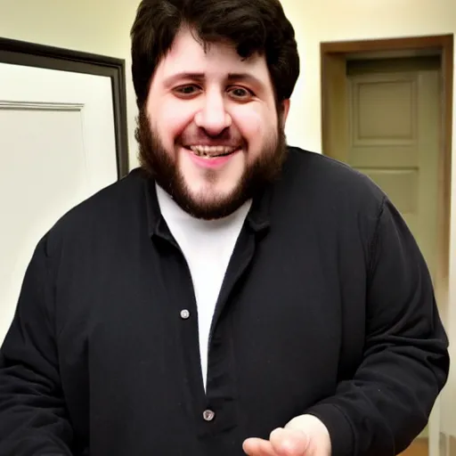 Prompt: Jontron saying hi!