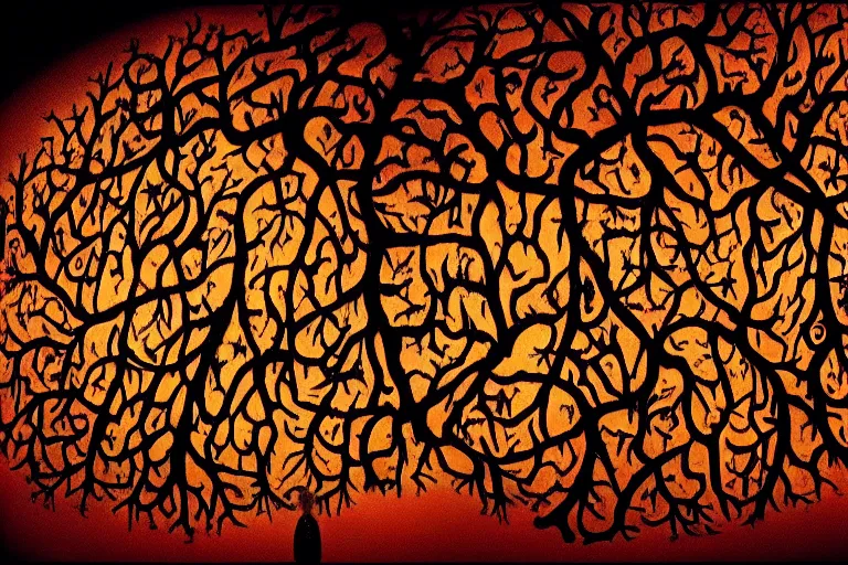 Prompt: the holy grail, surreal, abstract, tree of life brains, red veins cinematic masterpiece, beautiful lighting