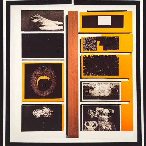 Image similar to An offset photography of an object on display, three colors, anthropology of wonder, (exotic artifacts), bauhaus, colonial expedition, exhibition, 60s style