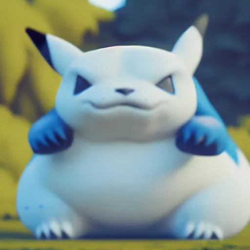 Image similar to photography of a realistic snorlax animal, ultra detailed, 8 k, cinematic lighting, natural background, trending on artstation, pokemon