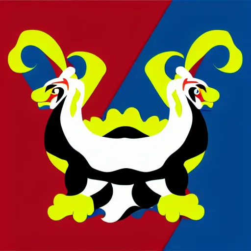 Image similar to vector art of welsh dragon and panda mixed, intercrossed, chimera, welsh flag, adobe illustrator