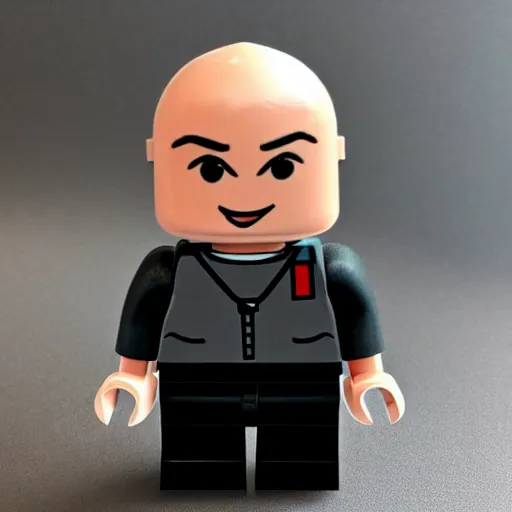 Prompt: jean luc picard lego mini figure