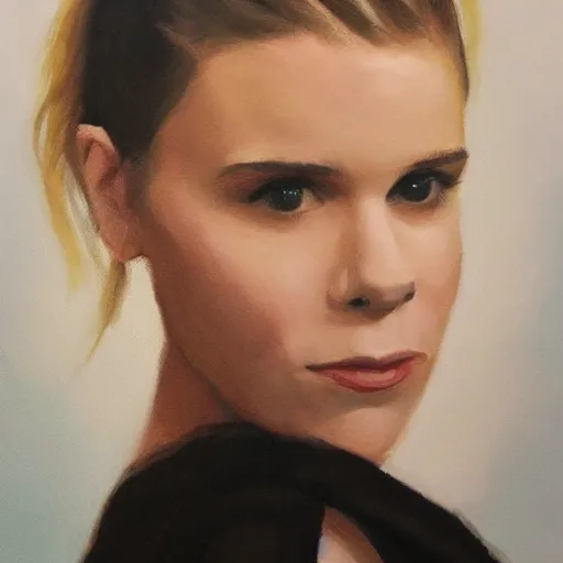 Prompt: an oil painting of kate mara
