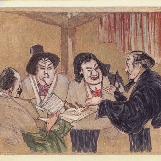 Prompt: dracula as an aging sumo signing autographs by monet