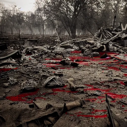 Image similar to aftermath of bloody battle world war 1, 8k, DSLR