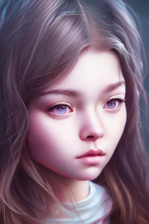 Image similar to very cute girl portrait, highly detailed eyes, intricate details, by artgerm, tooth wu, dan mumford, beeple, wlop, unreal engine 5 rendering