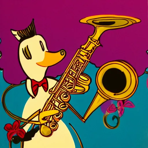 Prompt: birdo playing the saxophone