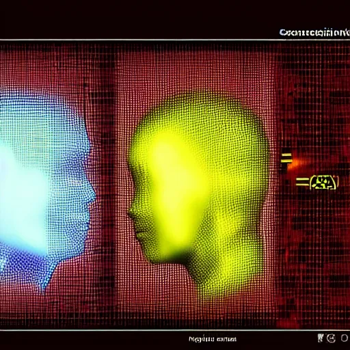 Image similar to consciousness emerging in a large language model artificial intelligence. phong shading