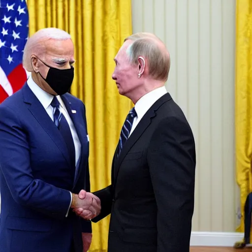 Image similar to Joe Biden shaking Putin's Hand