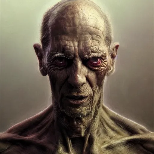 Image similar to a hyper - realistic character concept art portrait of a man in agony on a depth of field background, artstation, award - winning realistic sci - fi concept art by jim burns and greg rutkowski, beksinski, a realism masterpiece, flesh - tone color palette, james gilleard, bruegel, alphonse mucha, and yoshitaka amano.