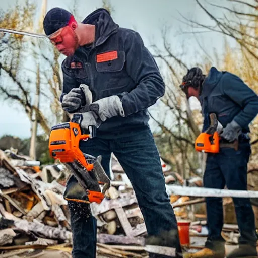 Image similar to screwdriver chainsaw man wreaking havoc