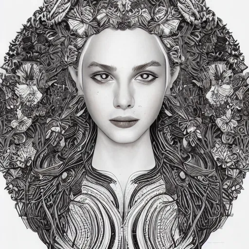 Image similar to the portrait of a beautiful and elegant young woman made up of peppers, an ultrafine detailed illustration by james jean, intricate linework, bright colors, final fantasy, behance contest winner, vanitas, angular, altermodern, unreal engine 5 highly rendered, global illumination, radiant light, detailed and intricate environment