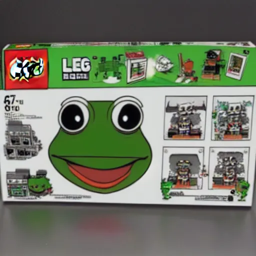 Image similar to pepe the frog lego set