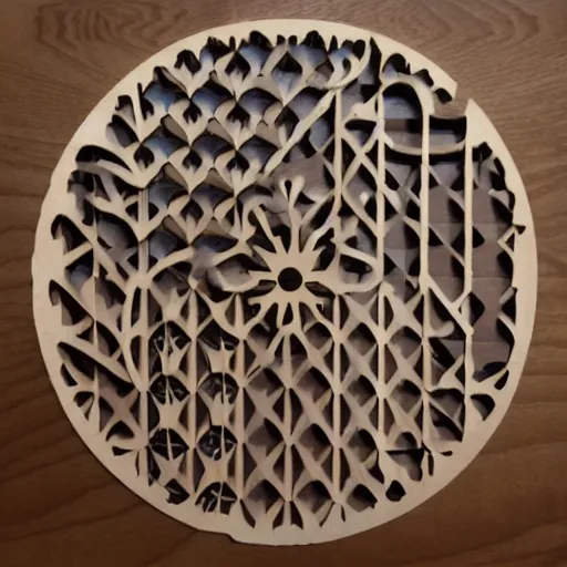 Image similar to layered lasercut wood