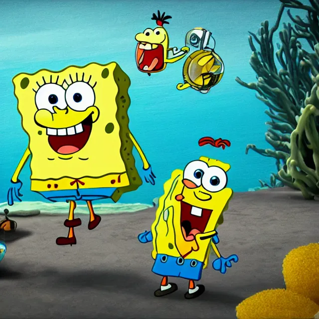 Image similar to spongebob, out of water, detailed, 4 k