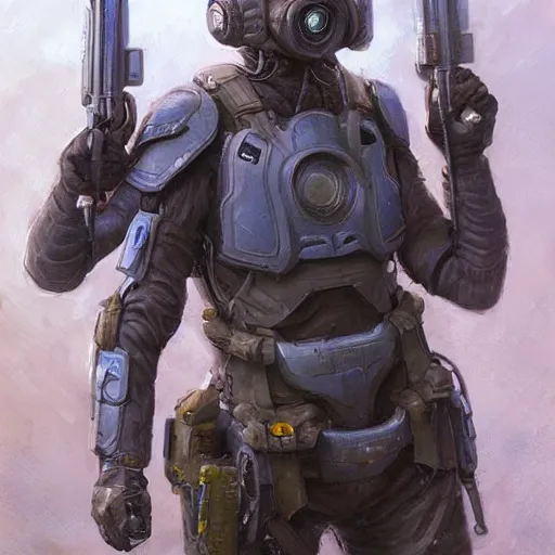 Image similar to intergalactic combat paramedic on a battlefield as a Sci-Fi character, portrait art by Donato Giancola and James Gurney, digital art, trending on artstation