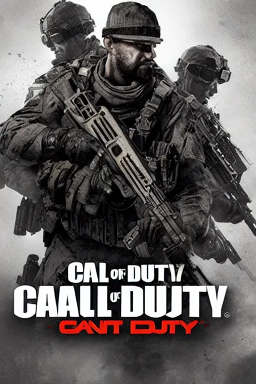 Image similar to call of duty cover art, dumb baby