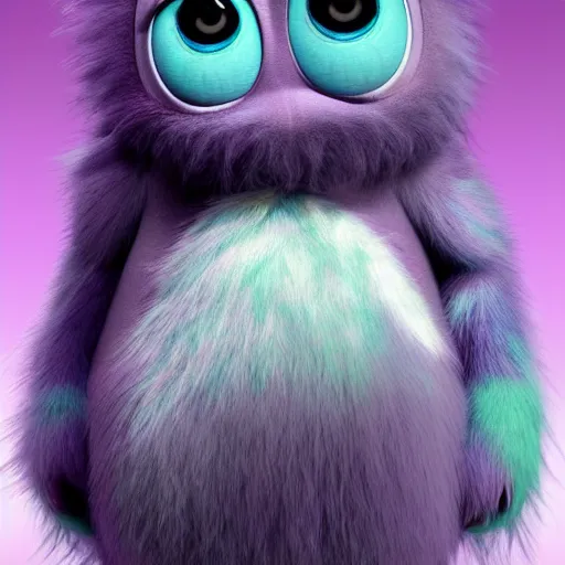 Prompt: an adorable monster, fluffy and full of hair from pixar's new movie monsters inc. 3, photorealistic digital art, award winning, 4 k highly detailed