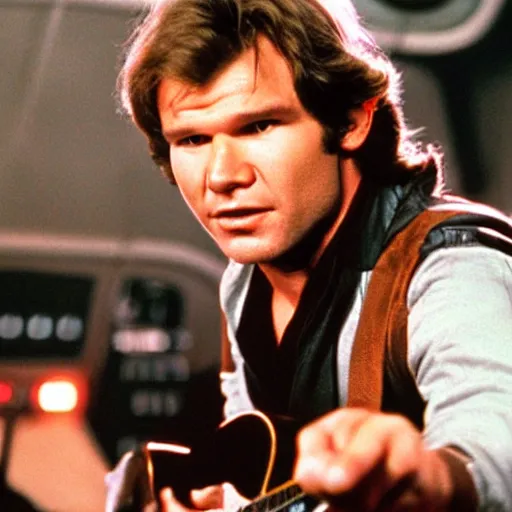 Image similar to Han Solo doing a guitar solo