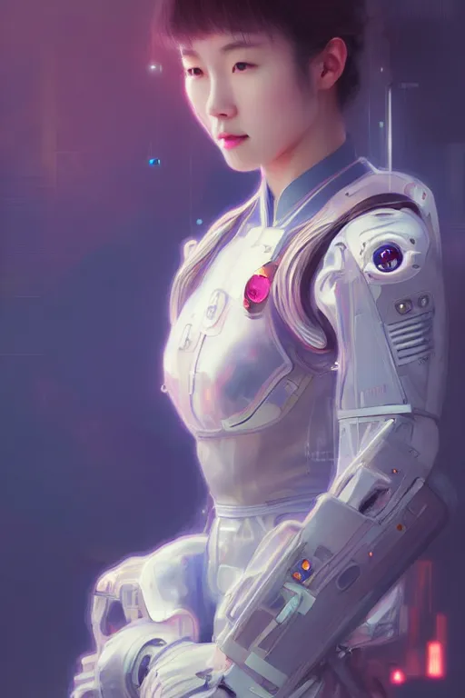 Image similar to portrait futuristic beautiful japanese Airforce pilot Girl, inside future fighter, ssci-fi, fantasy, intricate, very very beautiful, elegant, human anatomy, neon light, highly detailed, digital painting, artstation, concept art, soft light, smooth, sharp focus, illustration, art by tian zi and WLOP and alphonse mucha