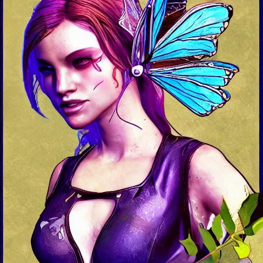 Prompt: fairy queen in GTA V, cover art by Stephen Bliss, artstation