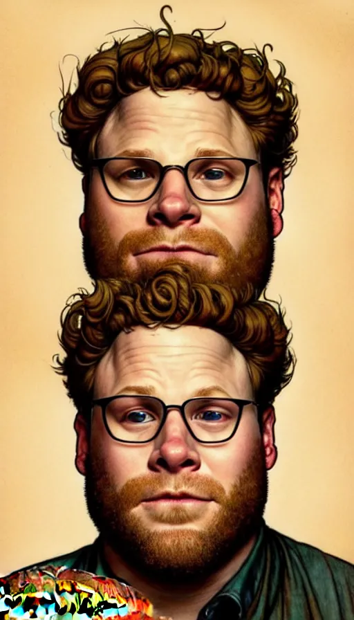 Prompt: hyper realistic seth rogen as bread roll creature hybrid, gorgeous lighting by weta studio, mucha, bautista and norman rockwell and greg rutkowski and tom bagshaw and james gurney and lucasfilm