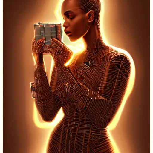 Image similar to symmetry!! solid cube of light, hard edges, product render retro - futuristic poster scifi, lasers and circuits, brown skin prince, intricate, elegant, highly detailed, digital painting, artstation, concept art, smooth, sharp focus, illustration, dreamlike, art by artgerm