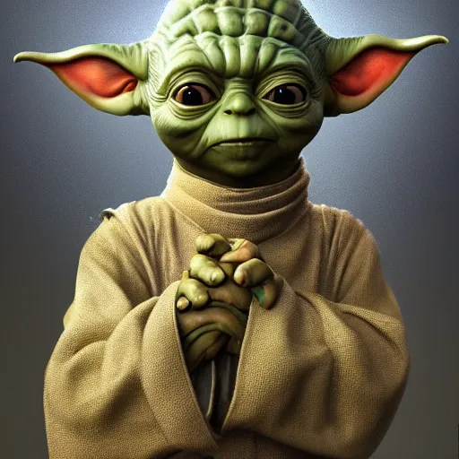 Prompt: yoda ready to fight, au naturel, hyper detailed, digital art, trending in artstation, cinematic lighting, studio quality, smooth render, unreal engine 5 rendered, octane rendered, art style by klimt and nixeu and ian sprigger and wlop and krenz cushart