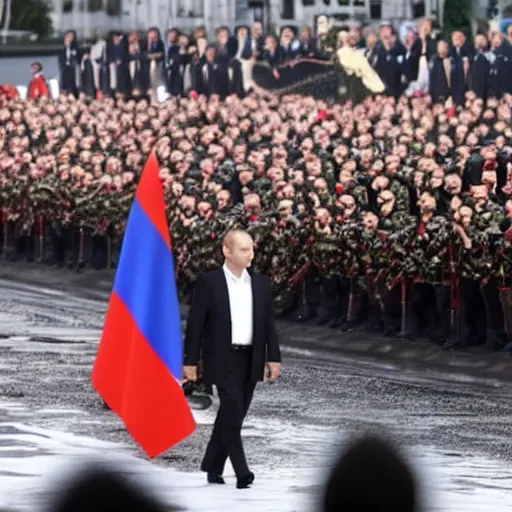 Prompt: Putin is dead and everyone is happy, award winning photo