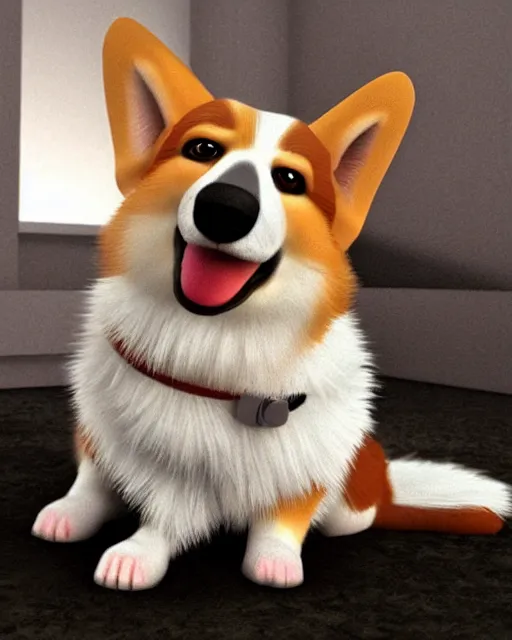 Prompt: cute corgi lab mix, hyper realism, cinematic, volumetric lighting, intricate complexity, extremely detailed,