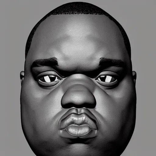 Prompt: notorious big head 3 d model, zbrush, wireframe, retopology, artstation, digital human