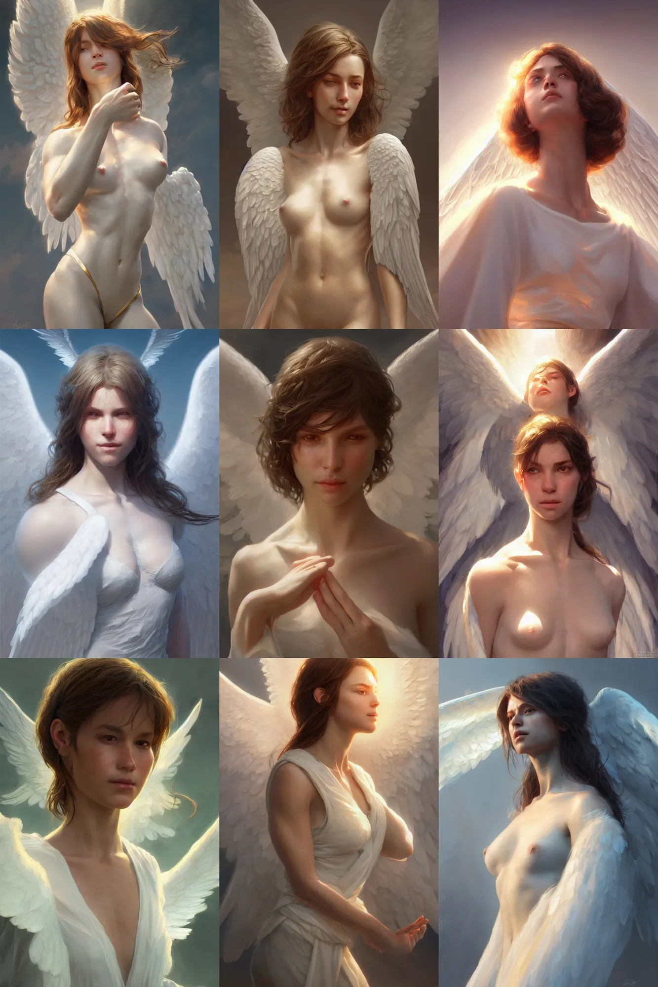 Image similar to a heavenly angel, bathed in light, highly detailed, photorealistic, artstation, smooth, sharp focus, illustration, unreal engine 5, 8 k, art by artgerm and greg rutkowski and edgar maxence