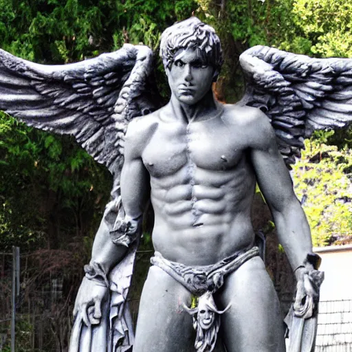 Image similar to male demonic angel monument
