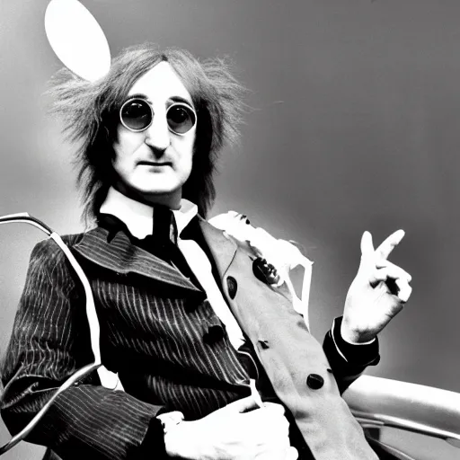 Prompt: dr. eggman, john lennon, 1 9 6 8, dr. robotnik