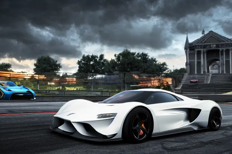 Image similar to photo wallpaper sport car gran turismo 7 forza horizon need for speed fast and furious 5 unreal engine supercar hypercar game concept car octane render, 4 khd 2 0 2 2 3 d cgi rtx style chrome reflexion global illumination ray tracing hdr arstation pixar and disney unreal