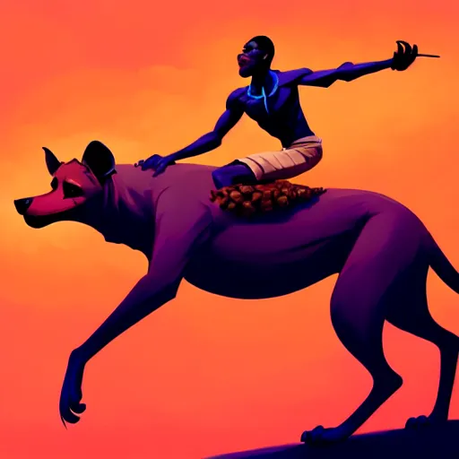 Prompt: fela kuti riding an hyena, vector minimalist, loftis, cory behance hd by jesper ejsing, by rhads, makoto shinkai and lois van baarle, ilya kuvshinov, rossdraws global illumination, 4 k, very detailed face