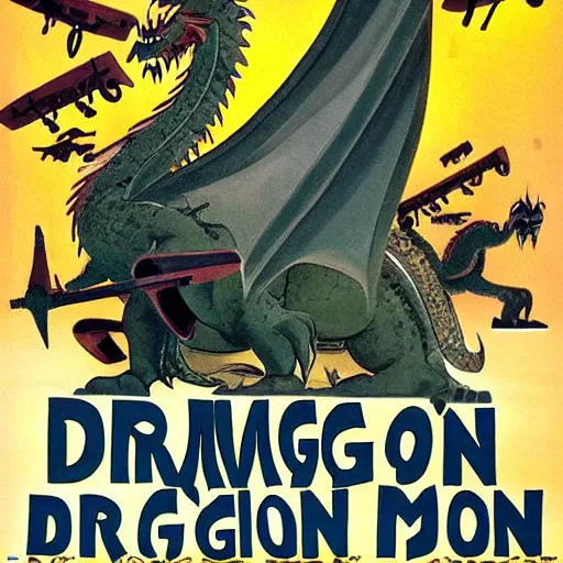 Image similar to poster for movie about Dragon Invasion of Moscow,