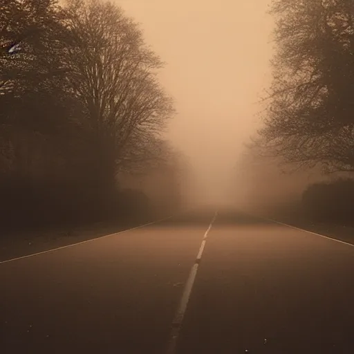 Image similar to Beautiful cameraphone, soft liminal Photograph of an estate road, early morning, estate-flat