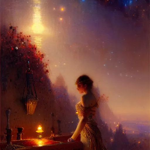 Prompt: the milk way up above, night time, midnight. highly detailed painting by gaston bussiere, greg rutkowski 8 k