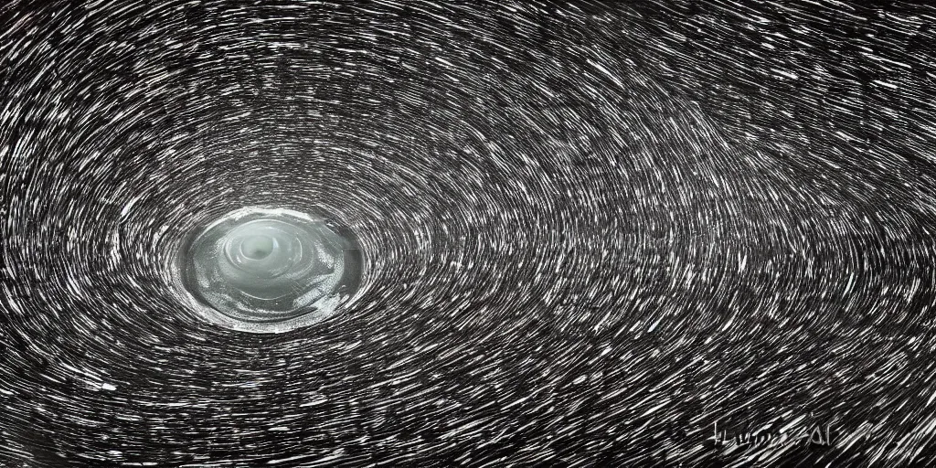 Image similar to Cinematic view of a Black Hole Gravity Waterfall with Hawking radiation of fish by Luiz Eduardo de Oliveira