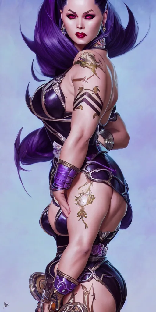 Image similar to sindel, pinup, league of legends, intricate, highly detailed, digital painting, hyperrealistic, artstation, concept art, smooth, sharp focus, illustration, Unreal Engine 5, 8K, art by artgerm and greg rutkowski and alphonse mucha, by Jesper Ejsing