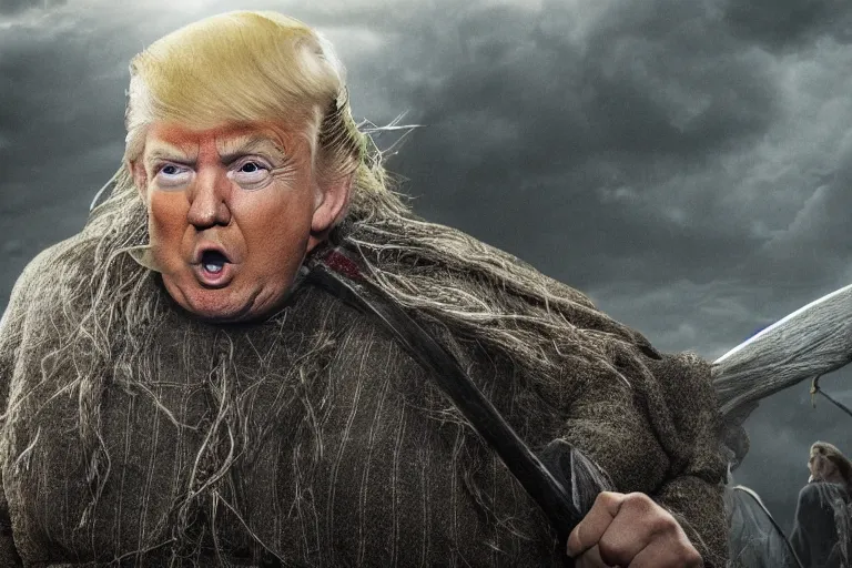 Image similar to photo of donald trump as a Dwarf in Lord of the Rings high detail photorealistic dramatic lighting 4K