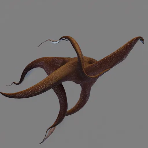 Image similar to low poly render of a giant squid monster