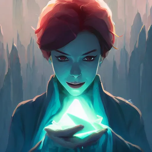 Image similar to face icon stylized minimalist magic : the gathering, loftis, cory behance hd by jesper ejsing, by rhads, makoto shinkai and lois van baarle, ilya kuvshinov, rossdraws global illumination