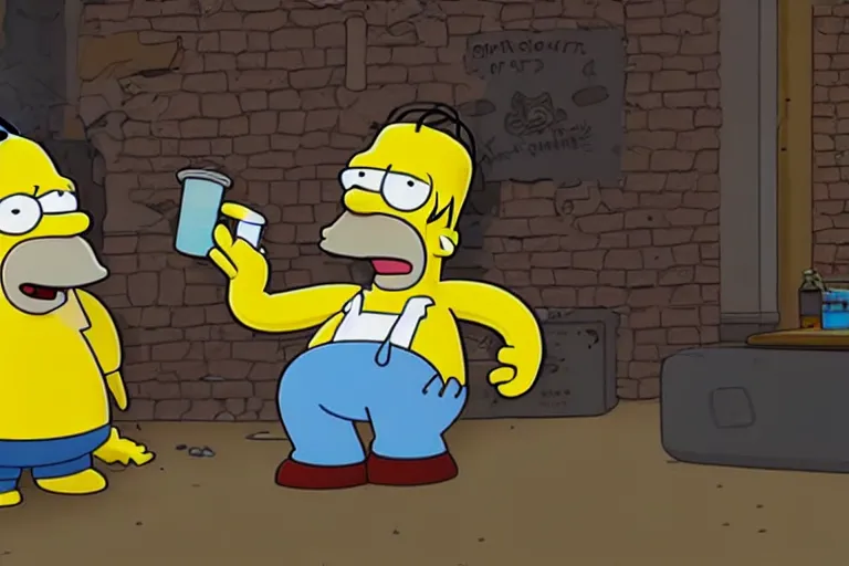 Image similar to Homer Simpson reacting to the crash of Bitcoin, CryEngine