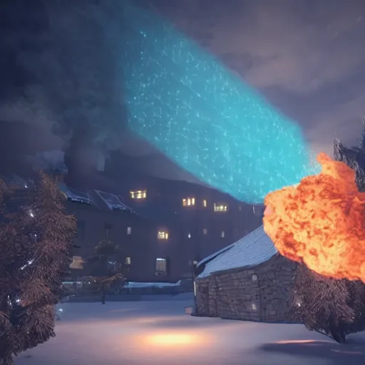 Image similar to magical glowing smoke VSX Unrealengine niagra particles beautiful amazing 10/10