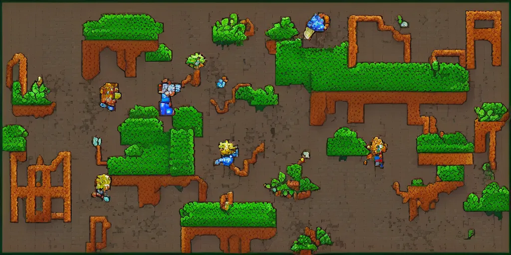 Prompt: award - winning pixel art tiles game asset, platformer game, dark forest, stone road