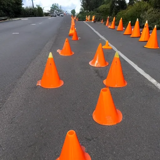 Image similar to Swollen traffic cones