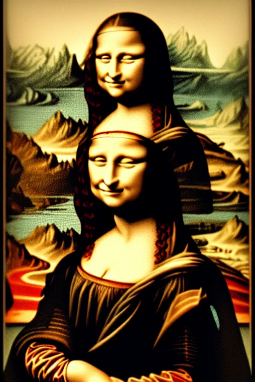 Prompt: mona lisa in the style of pointillism